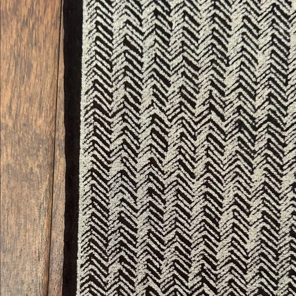 Hand Rolled Neutral Black and Taupe Rectangle Scarf, Lightweight and Versatile